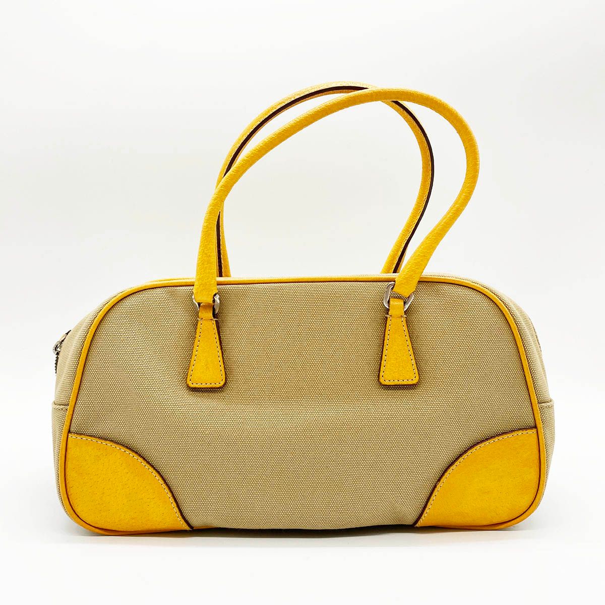 プラダ カナパ ミニ ハンドバッグ イエロー PRADA - 極 美品 袋付き 