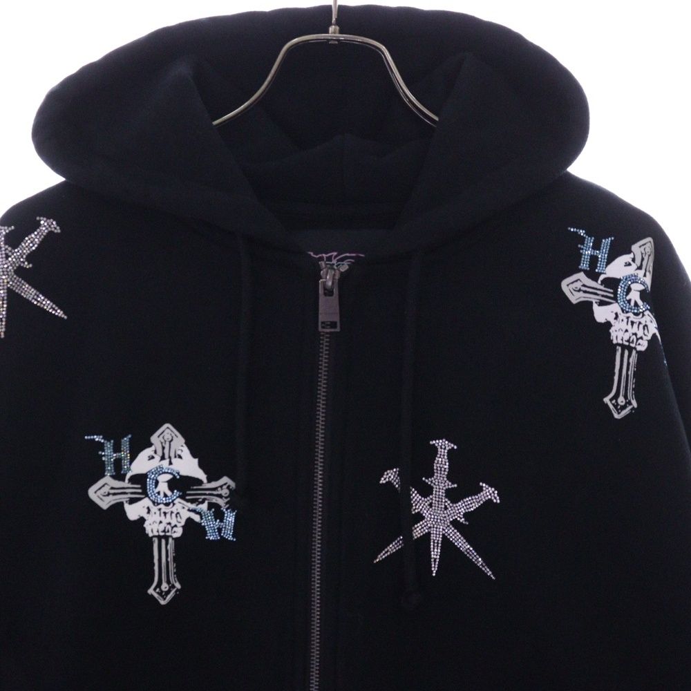 UNKNOWN LONDON (アンノーンロンドン) RHINESTONE HOODIE ライン