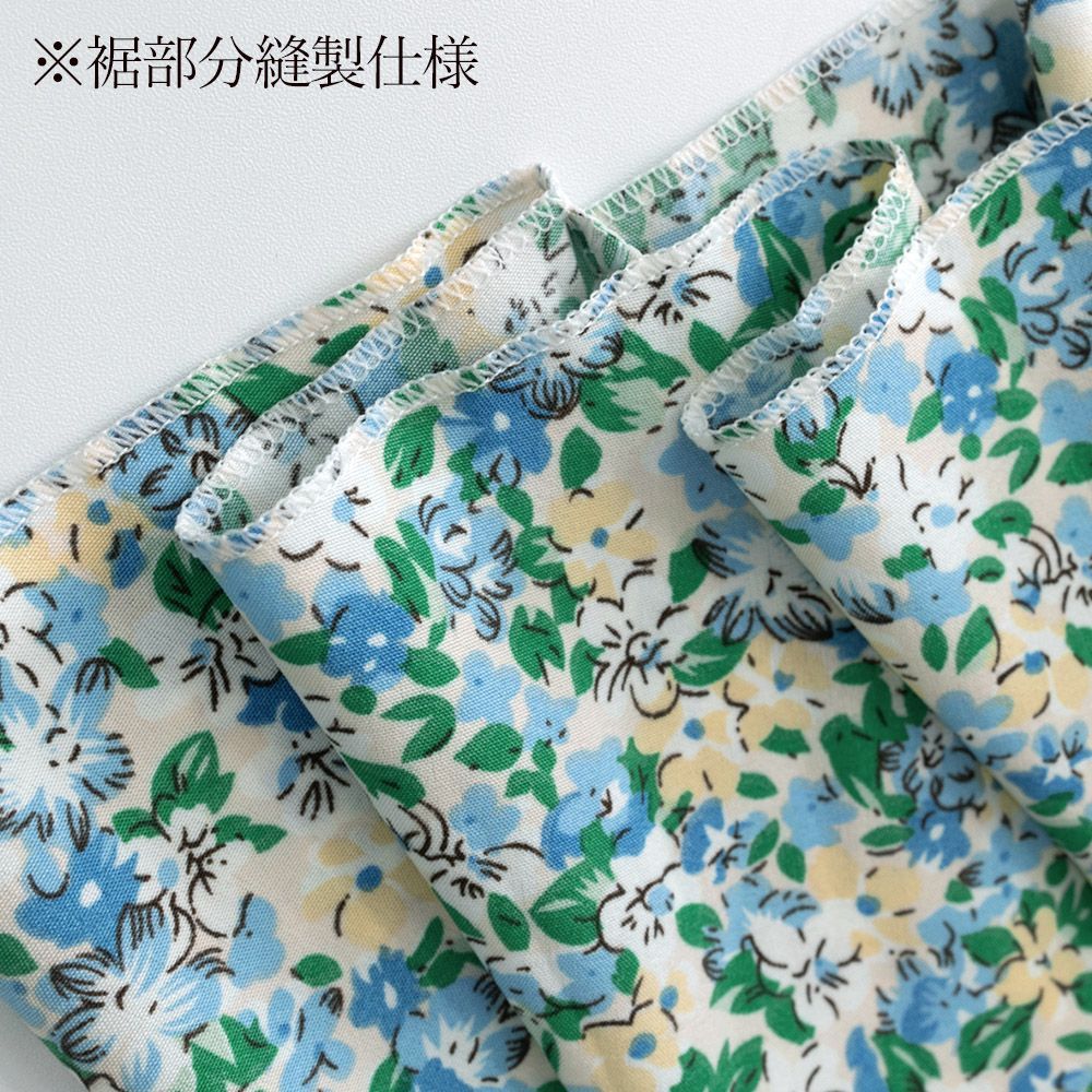 ロング花柄ワンピース✿パフスリーブ可愛い春夏のお出かけデートに最適 ロング花柄ワンピース✿パフスリーブ可愛い春夏のお出かけデート