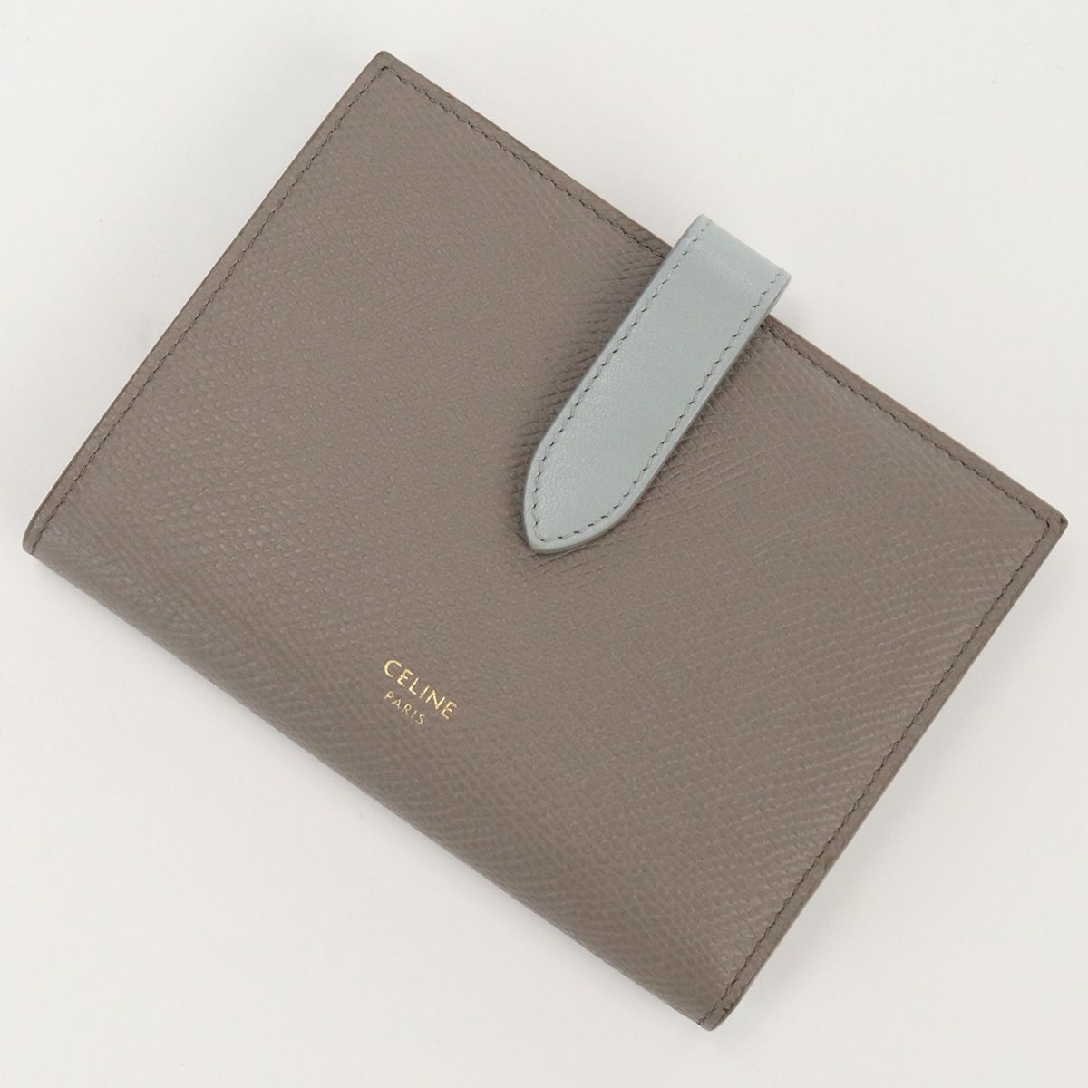 CELINE セリーヌ ミディアム ストラップ ウォレット 10B64 3BRU 10PI 二折財布小銭入付き カーフスキン【中古】 レディース CELINE セリーヌ ミディアム ストラップ ウォレット 10B64 3BRU 10PI