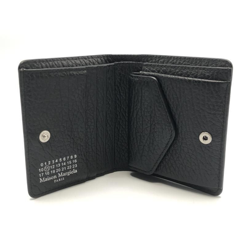 【美品】Maison Margiela メゾンマルジェラ　折り財布　黒　ブラック ⭐️正規品⭐️ Margiela メゾンマルジェラ 二つ折り財布