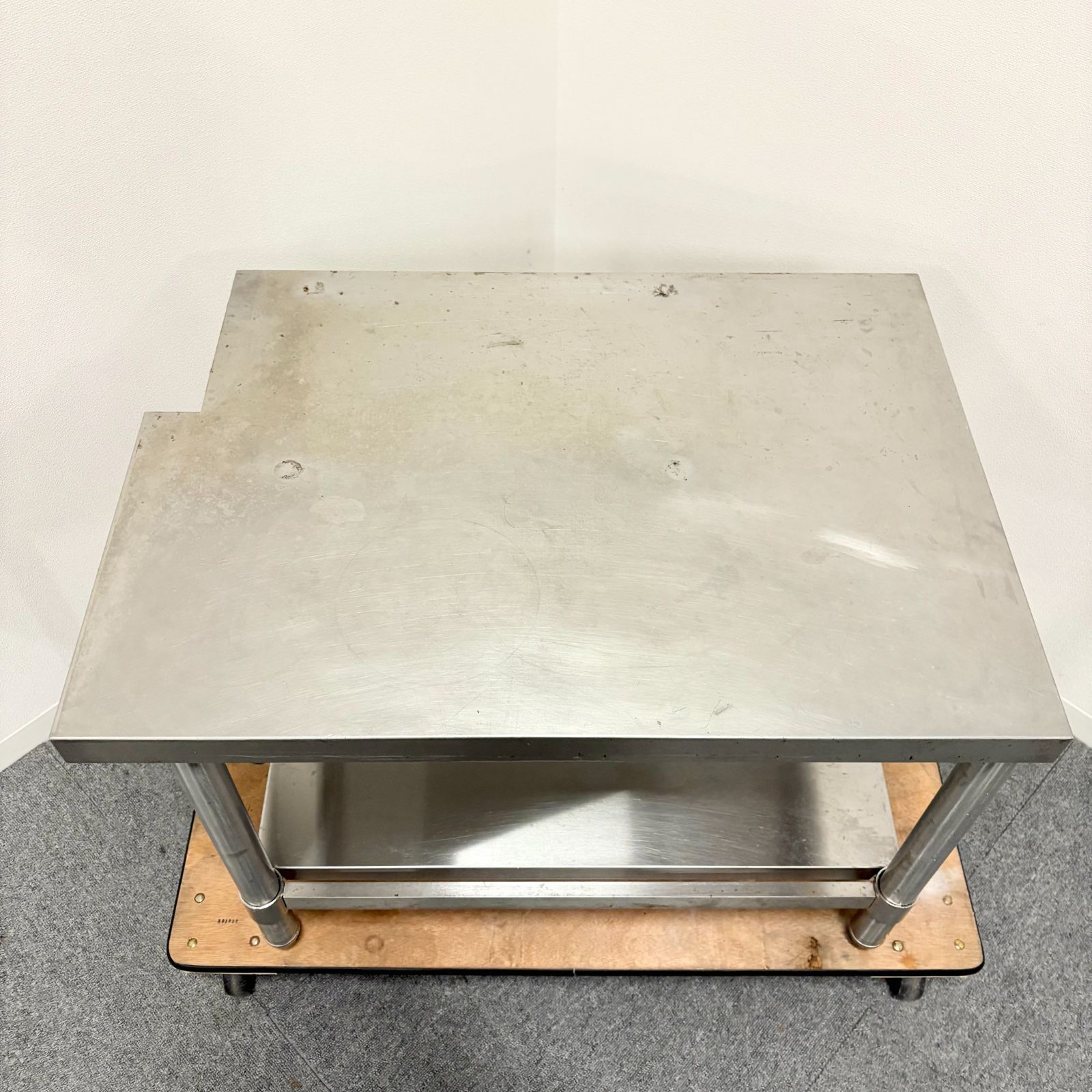 ステンレス作業台|幅750mm×奥行535mm×高さ530mm|業務用|厨房機器|台|棚|テーブル|1391