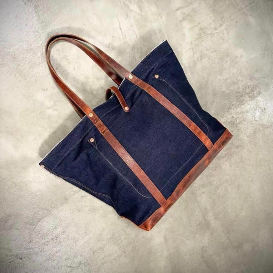 美品 RRL polo ralph lauren 肩掛け デニム トートバッグ RRL polo ralph lauren 肩掛け デニム トートバッグ - メルカリ