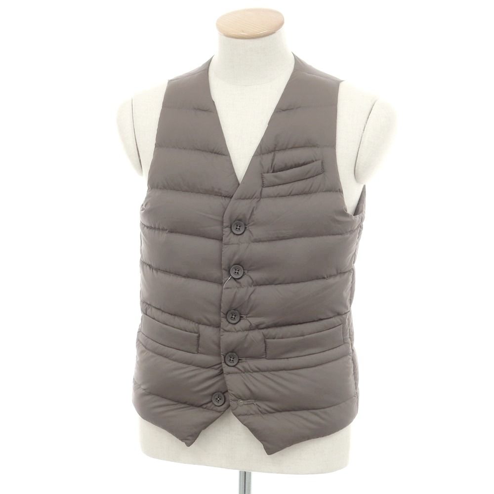【中古】ヘルノ Herno ストレッチナイロン 中綿 ジレベスト アイボリー【サイズ48】【メンズ】 中古】ヘルノ Herno ストレッチナイロン ダウンベスト ジレ グレージュ