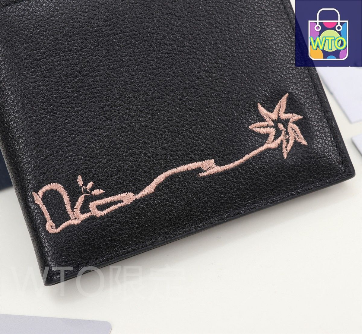 Dior × CUCTUS JACK ブラックレザー二つ折り財布 本日特価] ディオール メンズ ウォレット CACTUS JACK コラボ