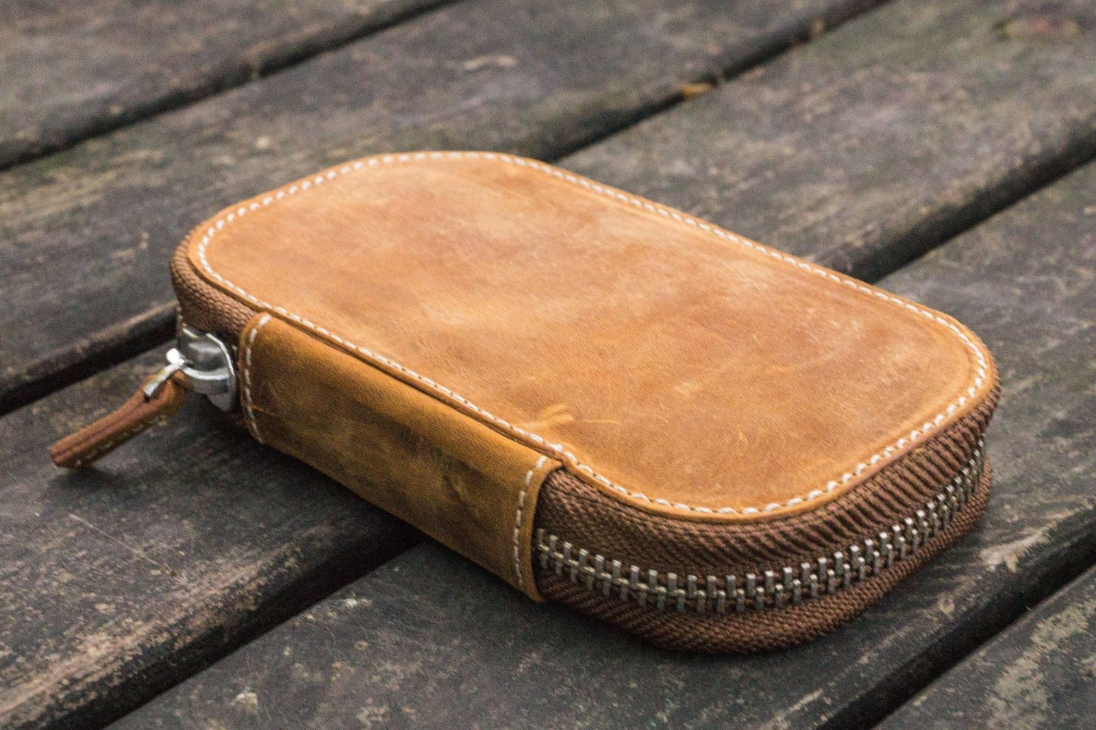 ガレンレザー　クレイジーホースオレンジ　6本差しスロットペンケース ガレンレザー 6本差しハードペンケース クレイジーホース