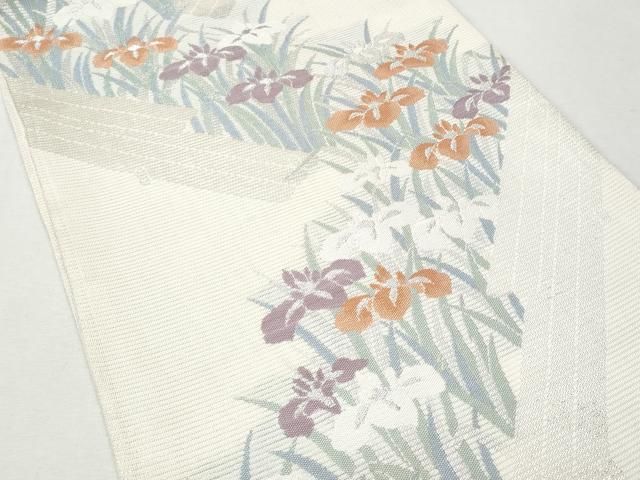 平和屋着物 夏物 六通柄袋帯 杜若 銀糸 正絹 CAAW7007fb