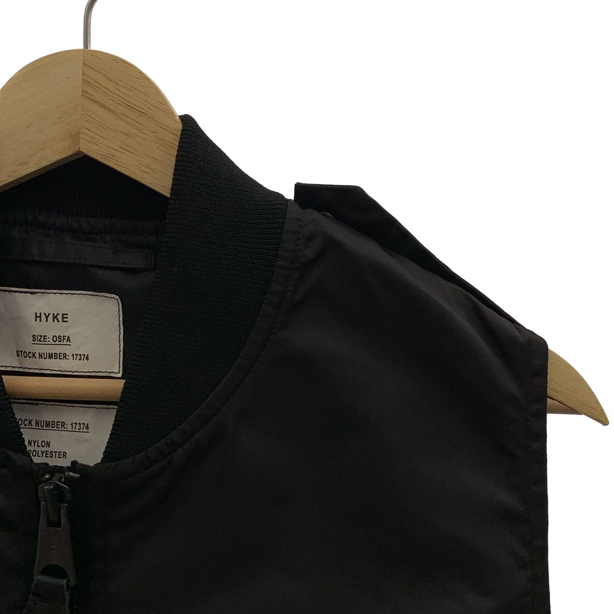 HYKE ハイク 2025 SS TYPE L-2 A CROPPED TOP ナイロン クロップド ベスト ブラック レディース