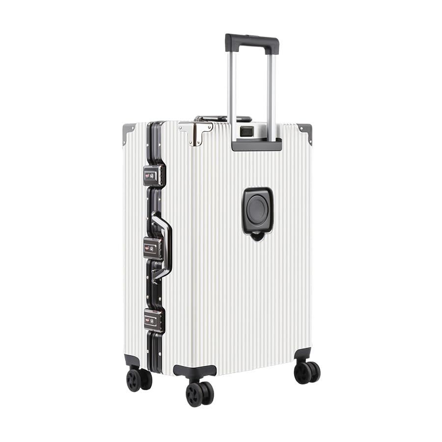 Audwierr スーツケース キャリーケース キャリーバッグ 機内持ち込み 大型 軽量 静音 ダブルキャスター TSAロック搭載 大容量 耐衝撃 旅行 機内持ち込み ホワイト Mサイズ