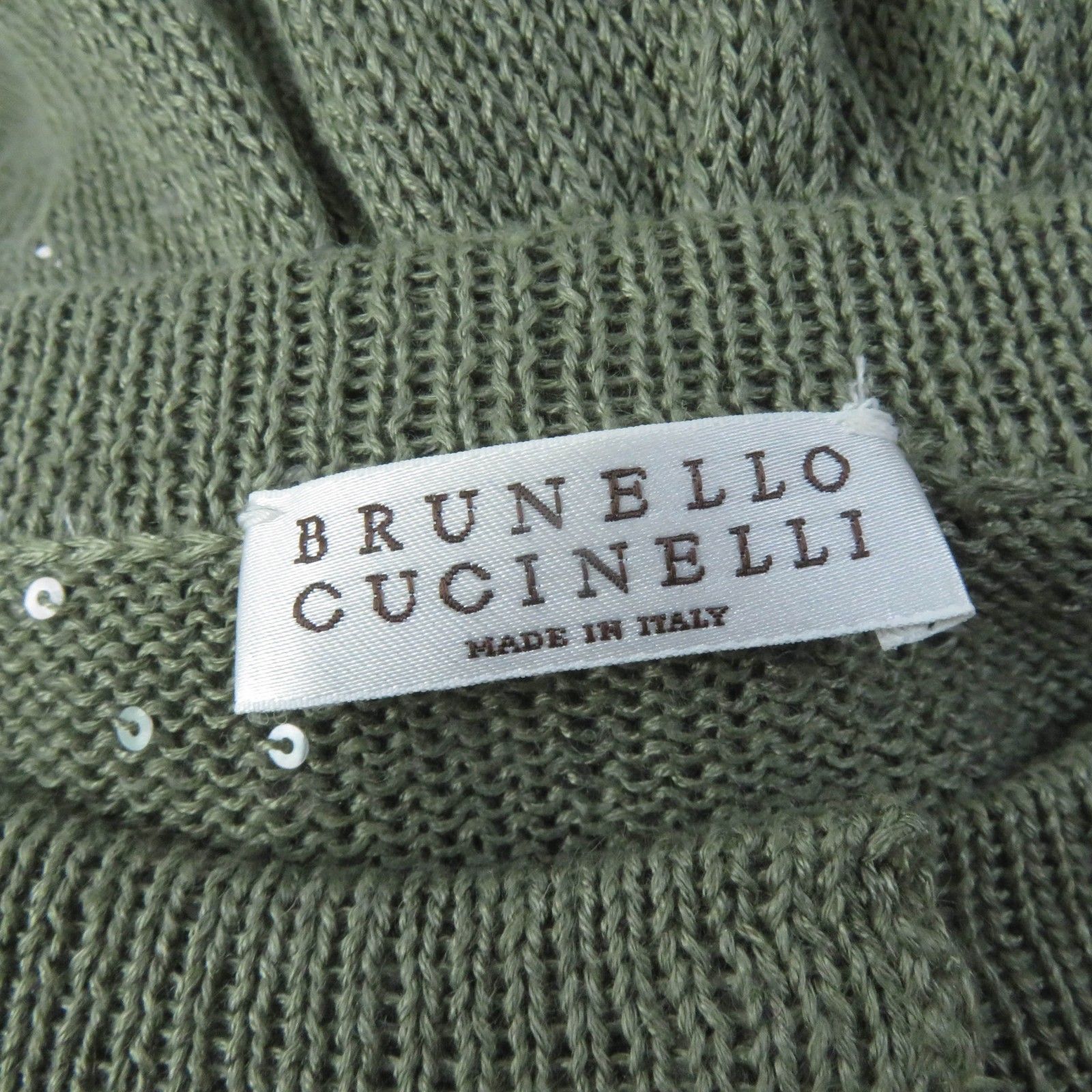 極美品☆Brunello Cucinelli ブルネロクチネリ フレアスリーブ シルク混 リネン スパンコール付 クロップド丈 カーディガン カーキ  S イタリア製 レディース - メルカリ