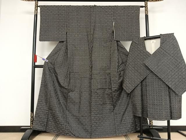 平和屋着物○本場大島紬 龍郷絣 秋名バラ 道中着セット やまと誂