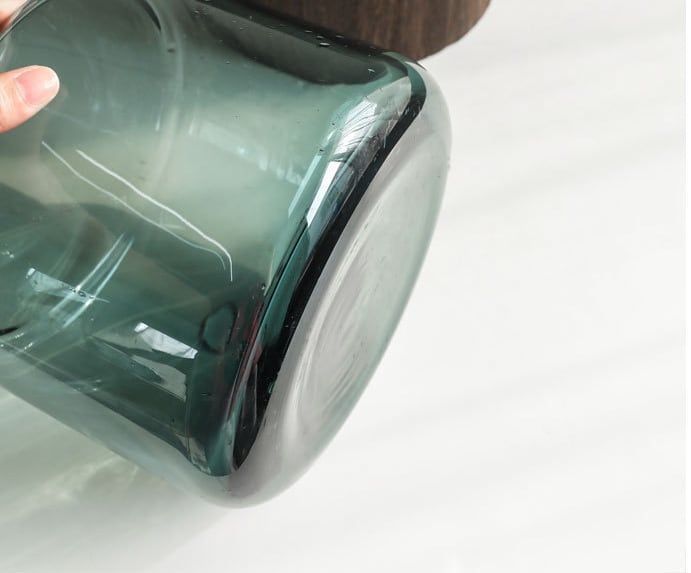 北欧風の天然木製 ガラス花瓶 家庭用ホテル用 の飾り 大サイズ