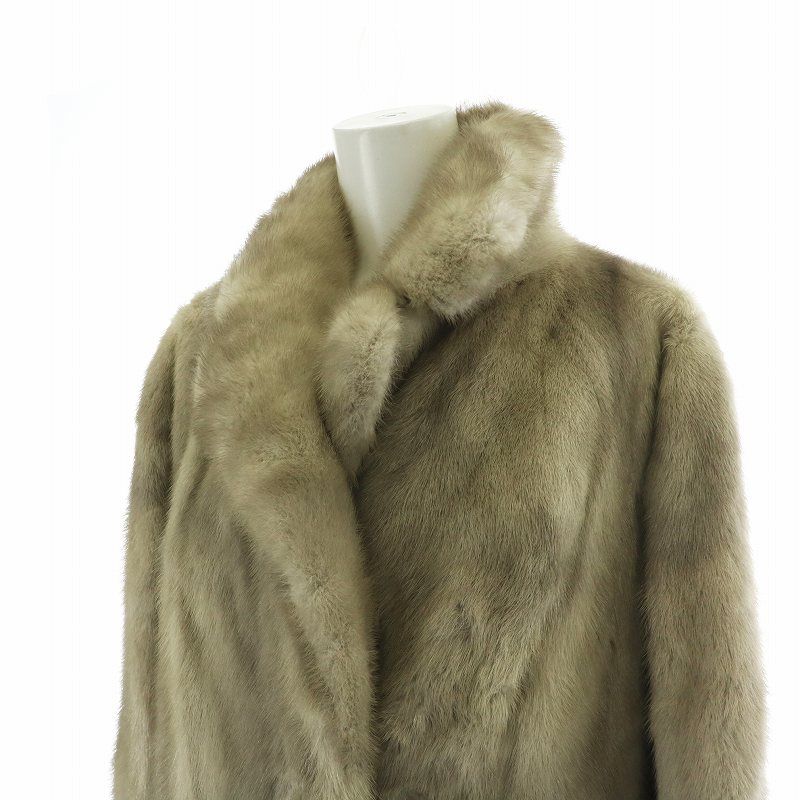 ノーブランド品 毛皮 サファイアミンクファー コート ミドル 総裏地 11  