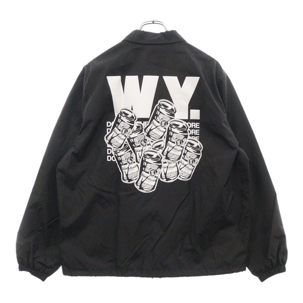 WASTED YOUTH (ウェイステッドユース) Coach Jacket プリントナイロンコーチジャケット ブラック