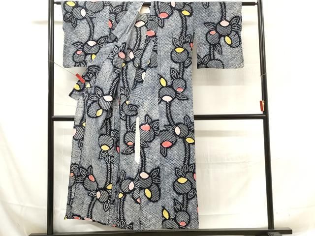 平和屋着物∴夏物 浴衣 有松鳴海絞り 牡丹唐草文 綿 逸品 CAAY4763ng 平和