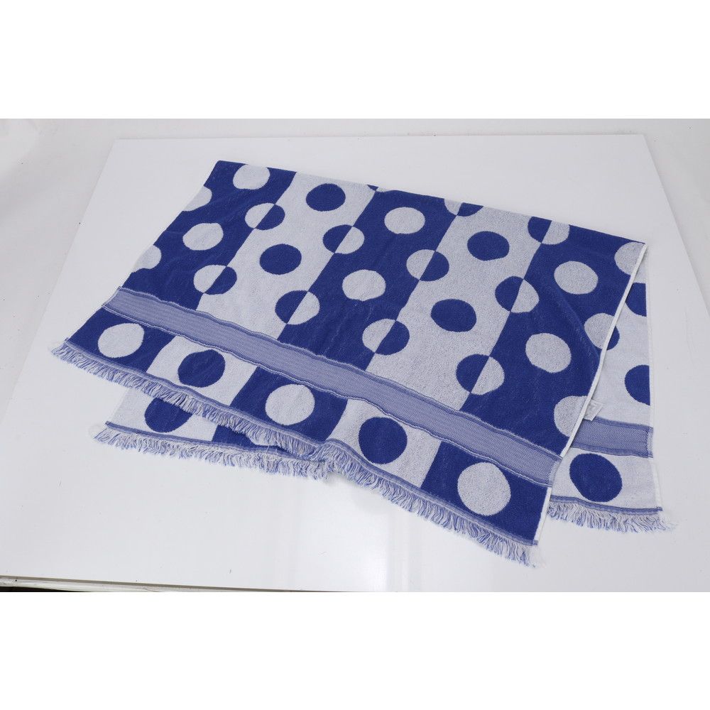 美品 エルメス タグ付 ビーチタオル バスタオル パイル地 ドット