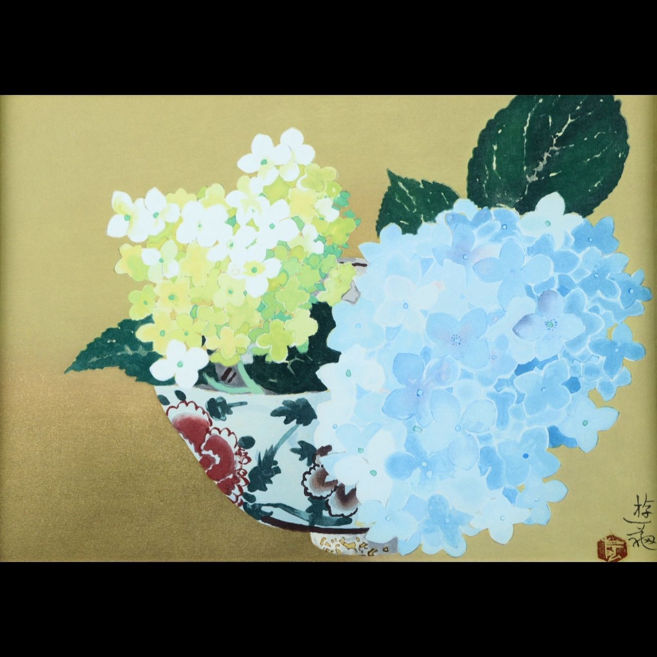 小倉遊亀 「咲きこぼれる」木版画 266/300 共シール 直筆サイン 古美術