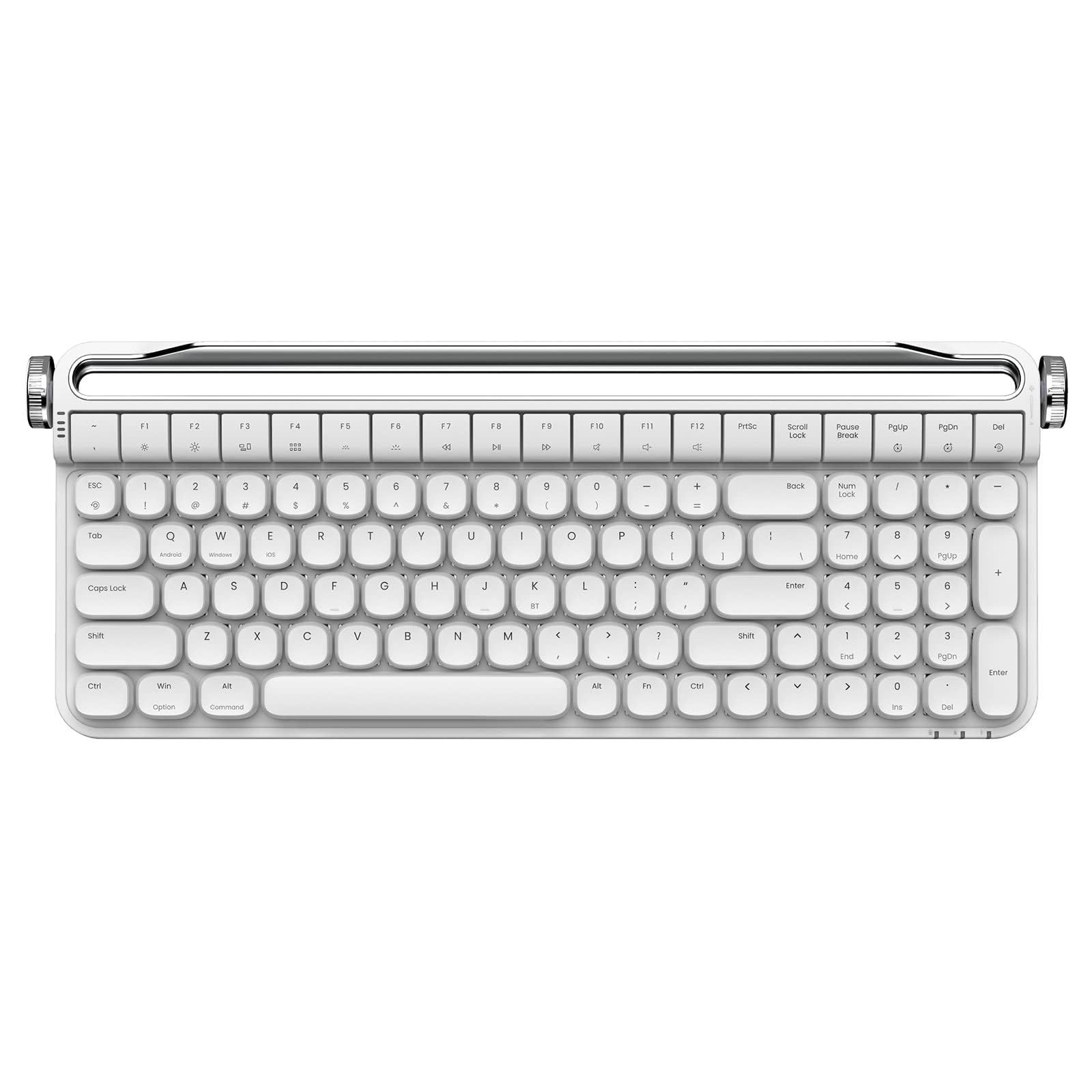 【特価セール】100キー レトロ メカニカルキーボード Bluetooth キーボード 有線 ゲーミングキーボード タイプライター ラウンドキー ノブ付き スタンド一体型 B705 デスクトップ PC/ラップトッ