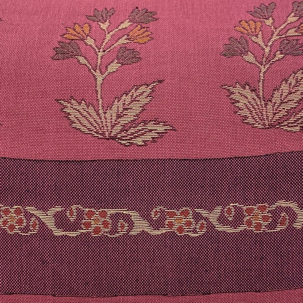 名古屋帯 美品 優品 松葉仕立て 八寸名古屋帯 草花 紫 正絹 【中古