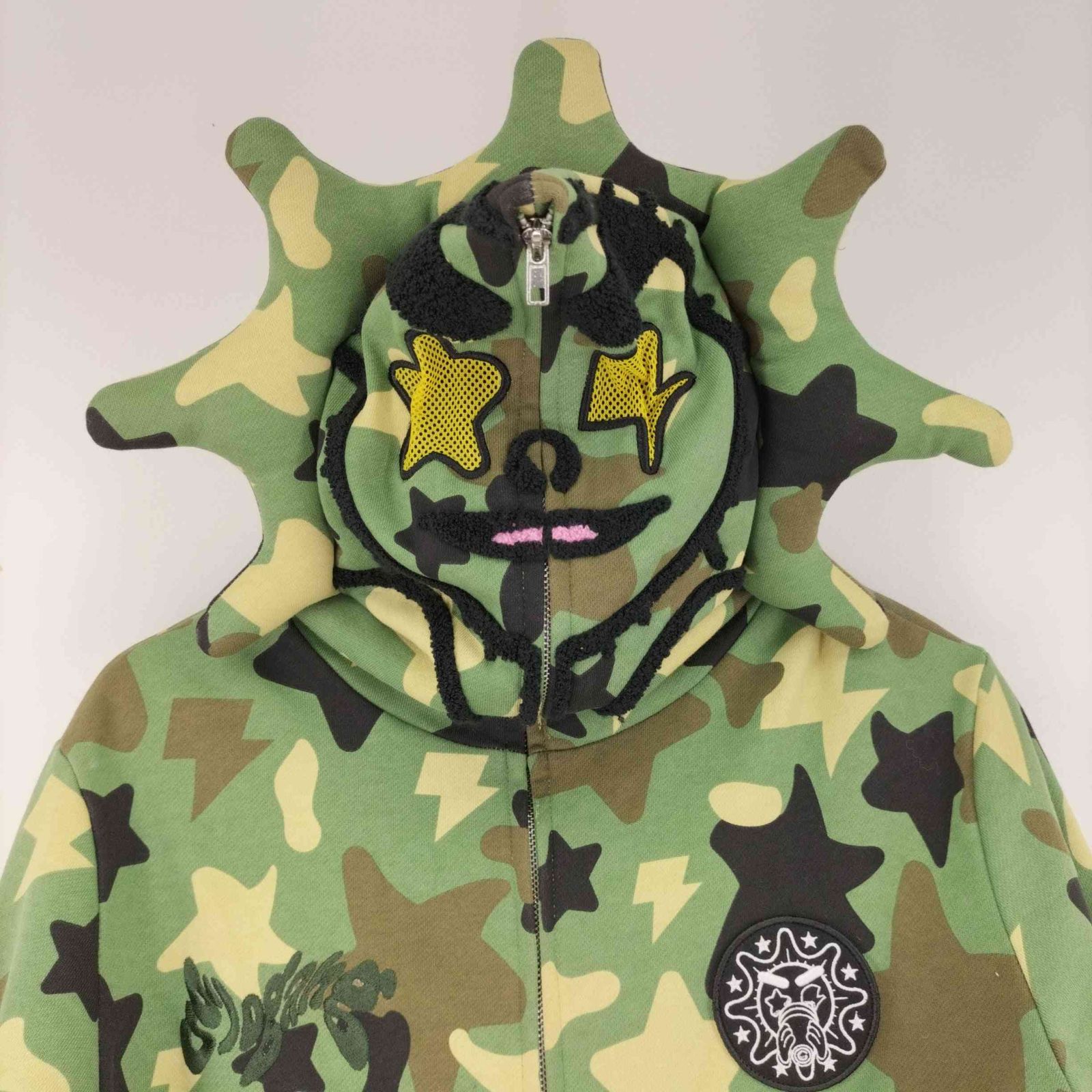 グローギャング GLO GANG Glo Man Zip Star Bolt Hoodie Green Camo 