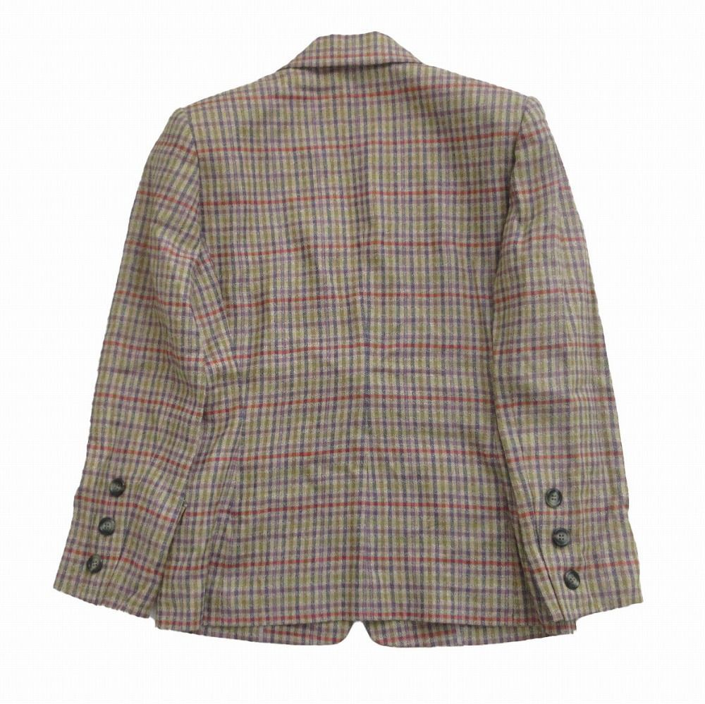 希少デザイン ジバンシー シルク ツイード ダイヤチェック 春色ジャケット XL 希少デザイン ジバンシー シルク ツイード ダイヤチェック 春色