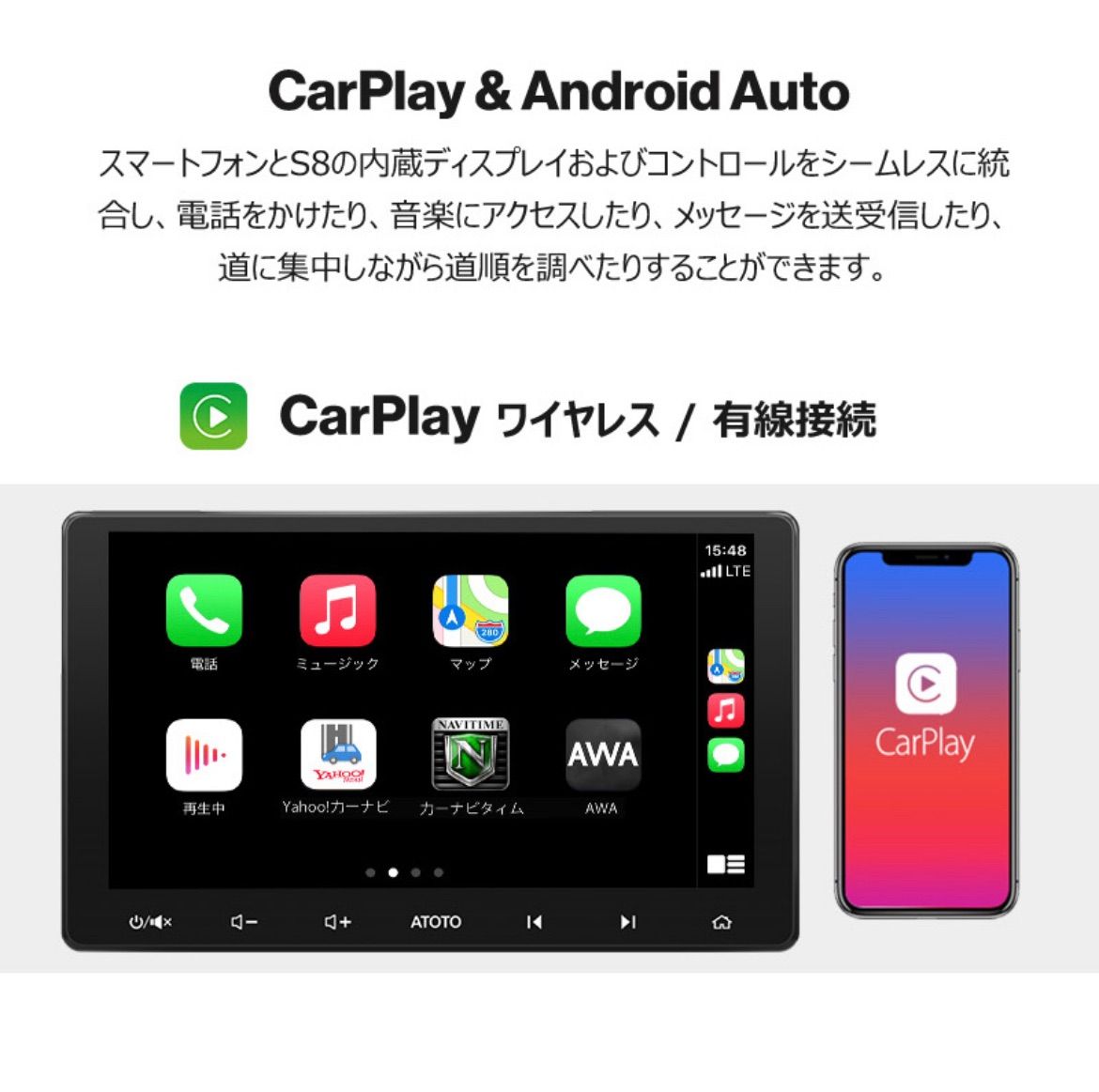 ATOTO ミドルクラス10インチSDスロットAndroidナビ