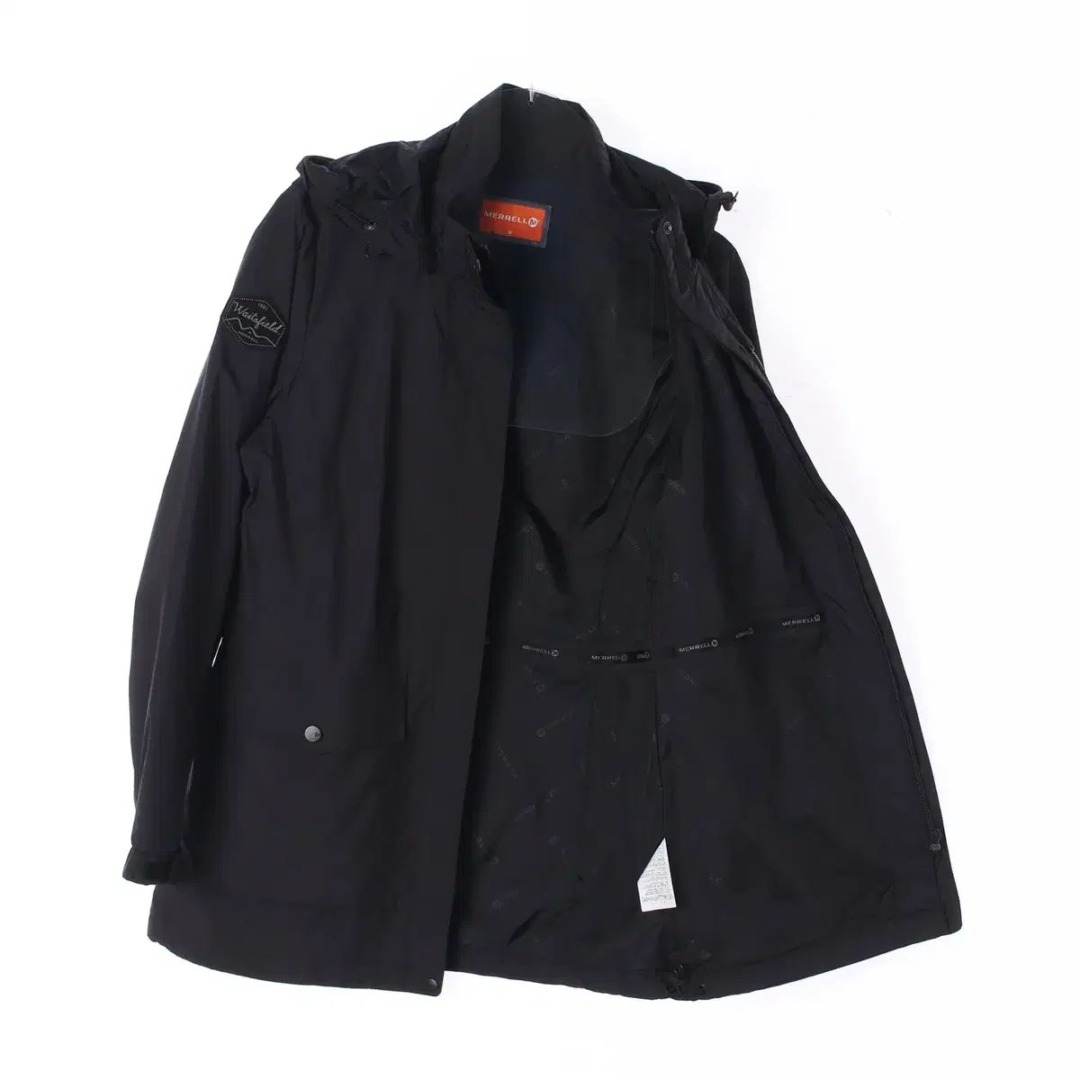 M MERRELL(メレル) 黒 ウインドブレーカー フード ジップアップ ブルゾン