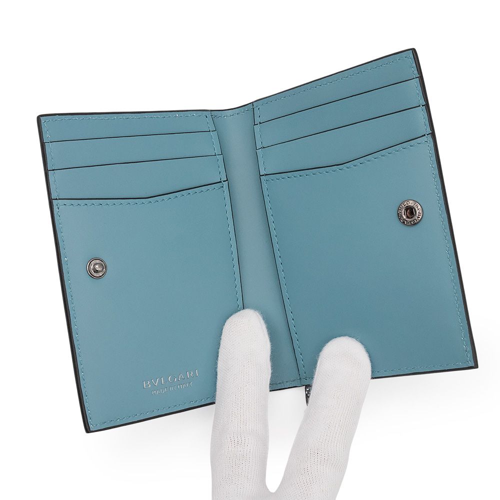 ブルガリ セルペンティ フォーエバー カードケース 名刺入れ 定期入れ パスケース カルングレザー ブルー ダークシルバー金具 BVLGARI ♥ 展示品