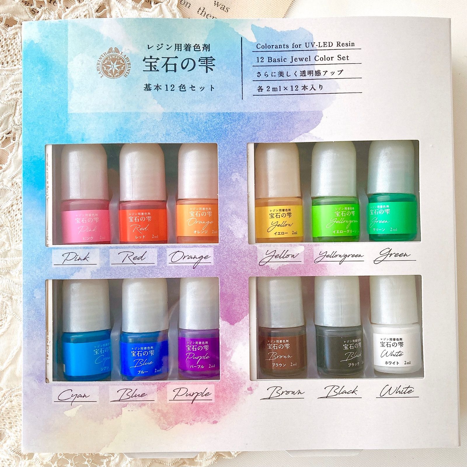 宝石の雫 2ml 12色セット UVレジン 着色剤 パジコ PADICO 送料無料