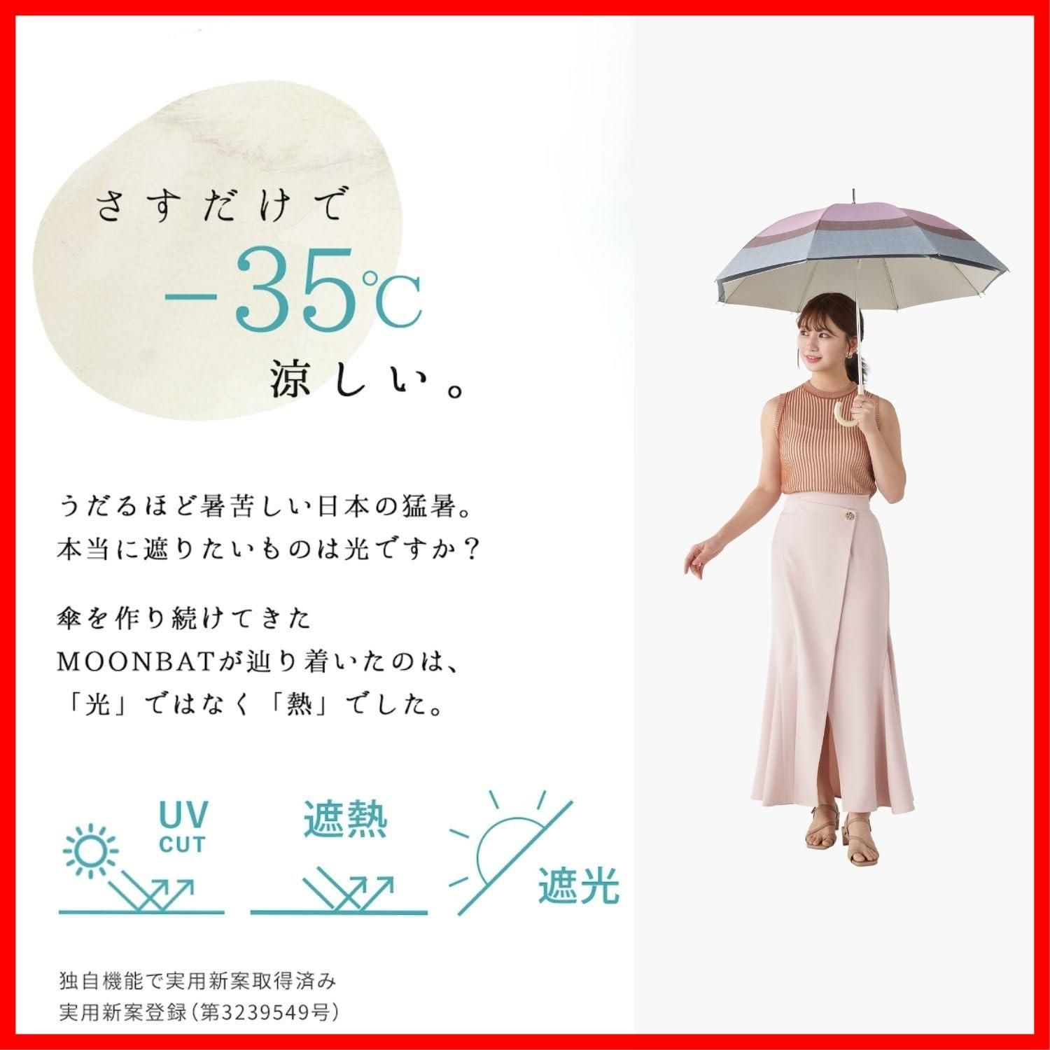 在庫 DANNETU 長傘 断熱 日傘 遮光 UV 晴雨兼用プリント ムーンバット エスタ 30223-06-33-50 レッド