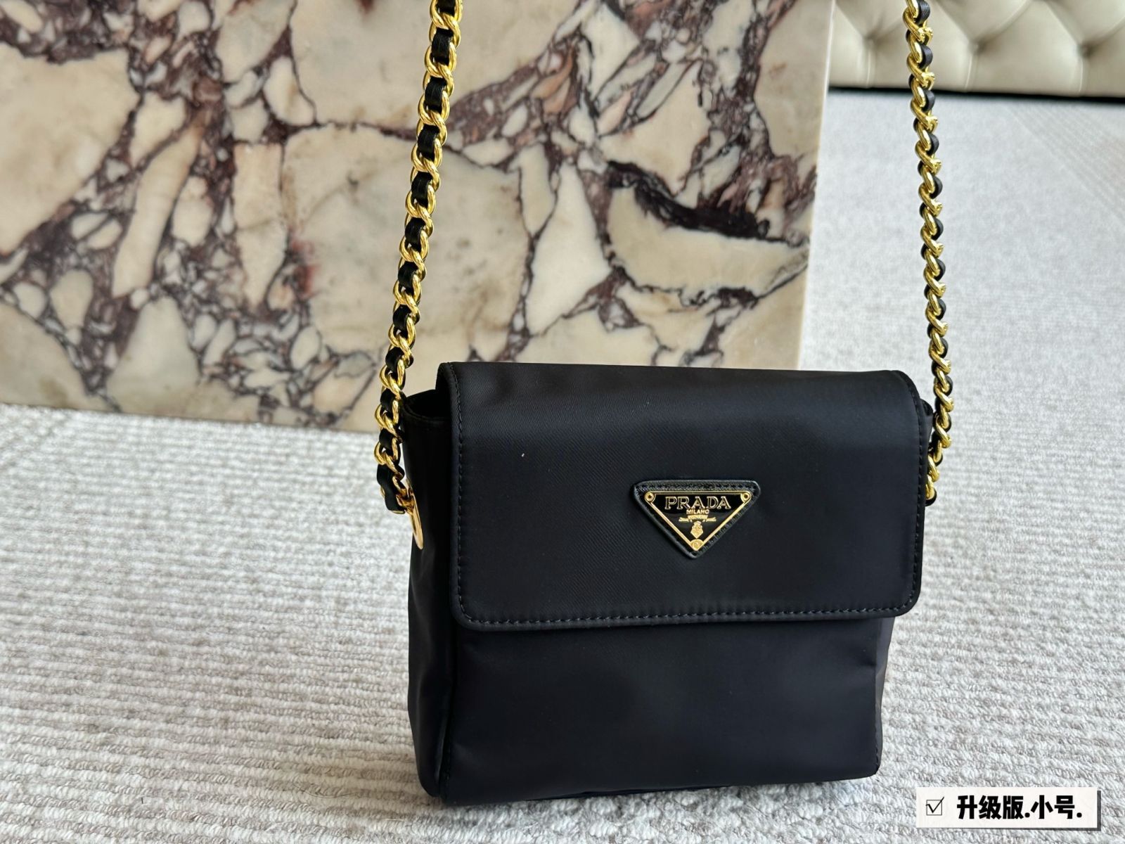 今日 Prada Vintage Nylon Chain Parachute Bag プラダ ヴィンテージ ナイロン チェーン パラシュートバッグ 19×16cm -WTO輸入