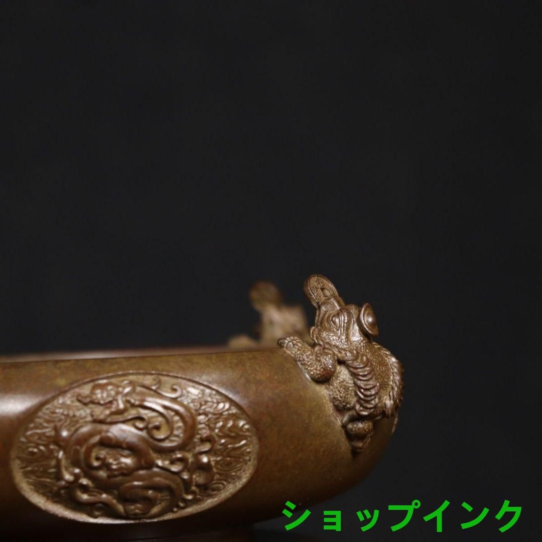 香炉 浮彫り招財進宝挿す香炉 香道具 仏堂香炉 銅製品 工芸品 置物 香炉 浮彫り招財進宝挿す香炉 香道具 仏堂香炉 銅製品 工芸品