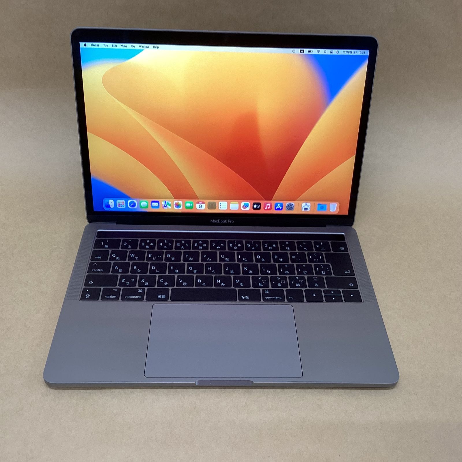 アップル MACBOOKPROCI5-3100 CI5 7267U -3.1GHZ 8GB SSD512GB 13.3インチ RETINA Ventura13.2 A1706 Mid2017 無線 BLUETOOTH カメラ タッチバー不良有り