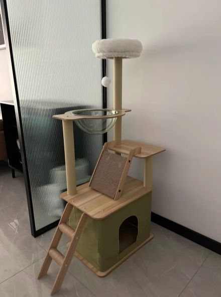 キャットタワー 猫タワー 登りやすい スリム ねこハウス 高さ140cm