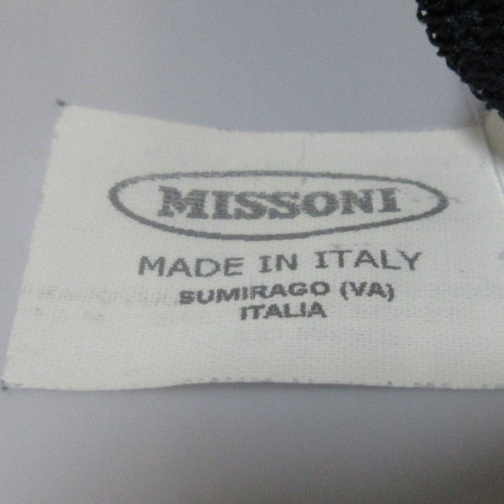 美品 MISSONI ミッソーニ ボーダー柄 長袖 Vネック ニットカーディガン サイズ42 ブラック×ネイビー レディース 古着 中古 MISSONI - 美品 MISSONI ミッソーニ ボーダー柄 長袖 Vネック