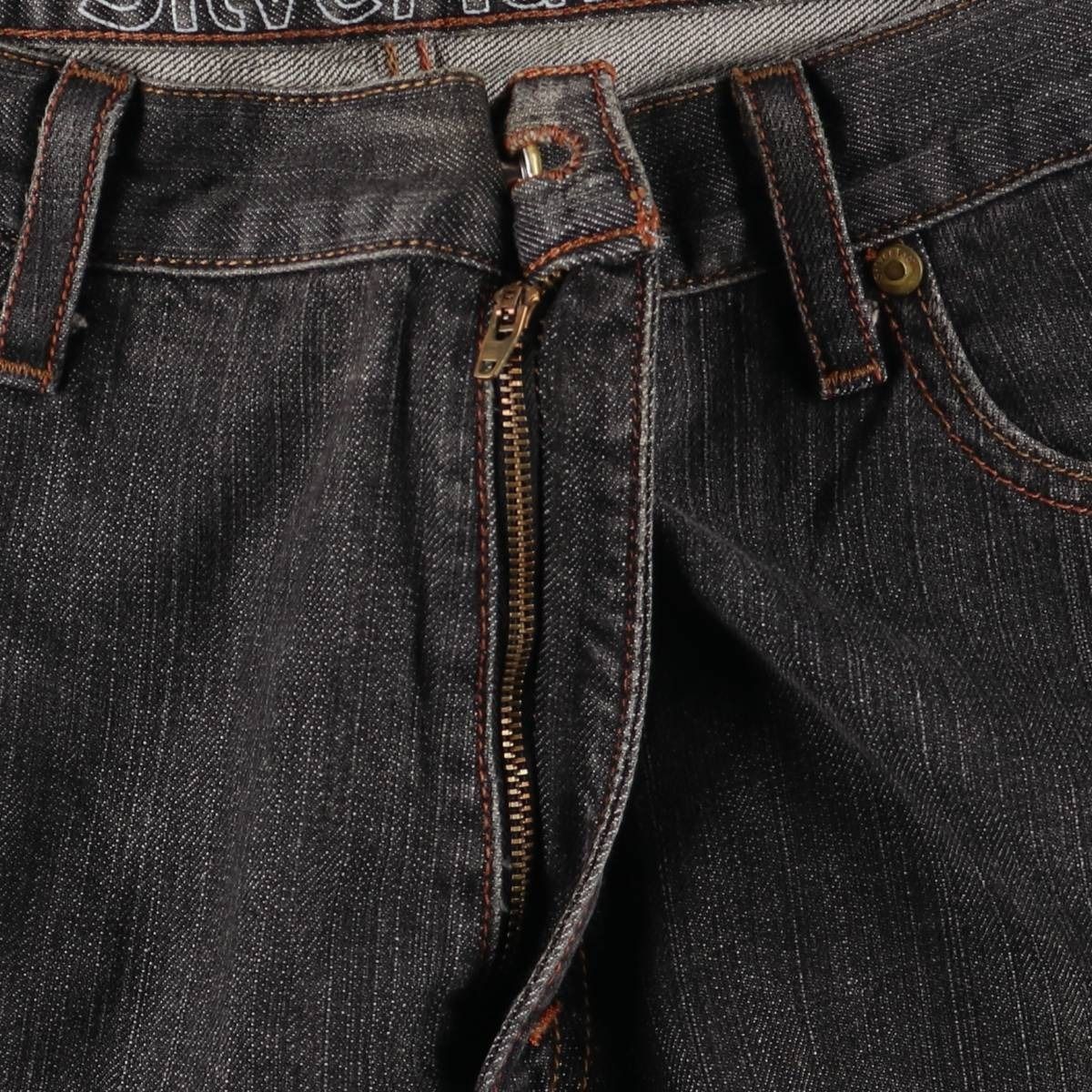 ブラックデニム テーパードデニムパンツ