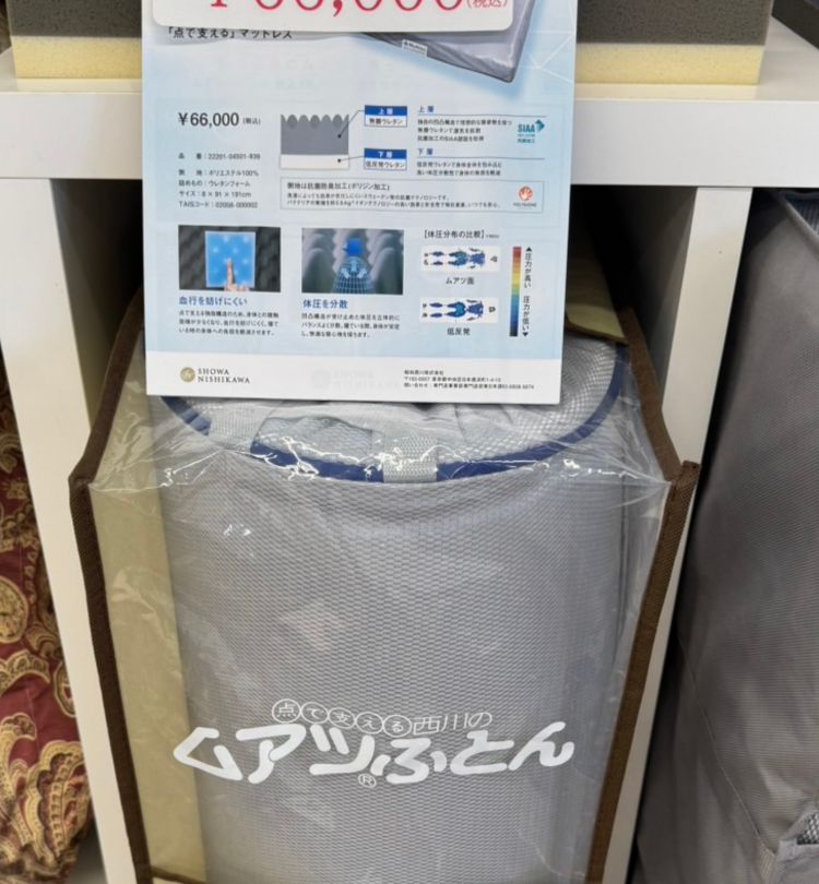 定価66 000円 介護ムアツ 昭和西川 ムアツふとん ベッド マットレス シングル