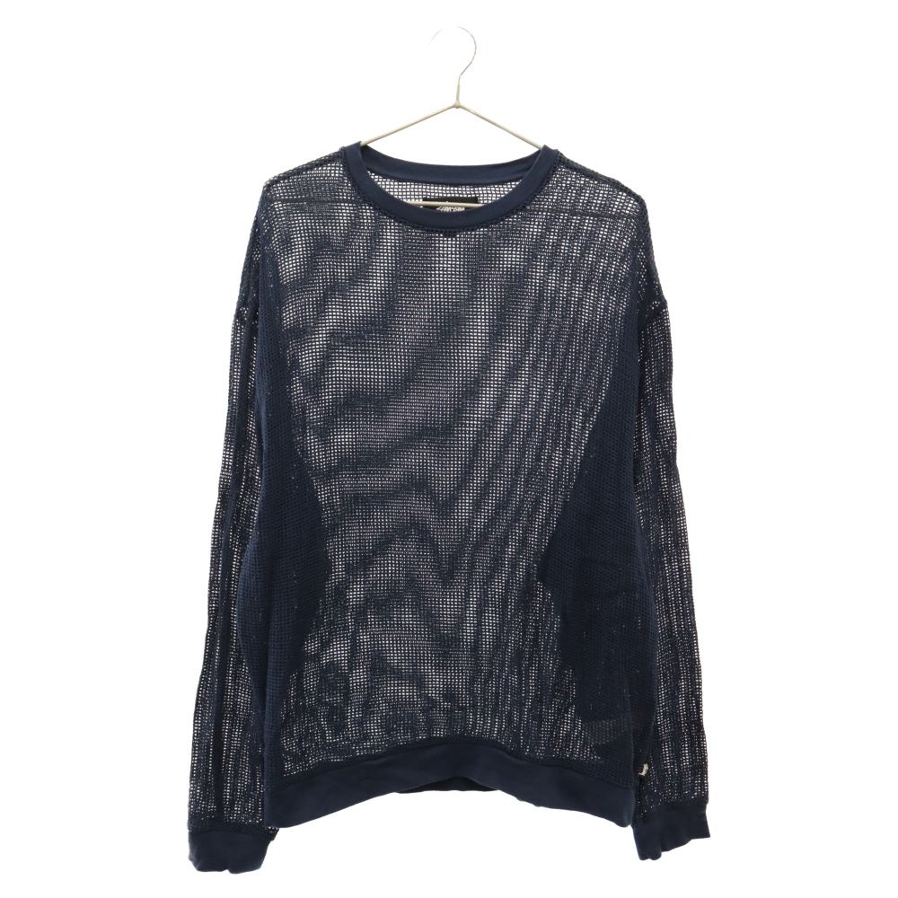 STUSSY (ステューシー) 22SS Ctoon Mesh LS CREW ライトウェイト ロングスリーブメッシュクルーネックカットソー ネイビー 1140295