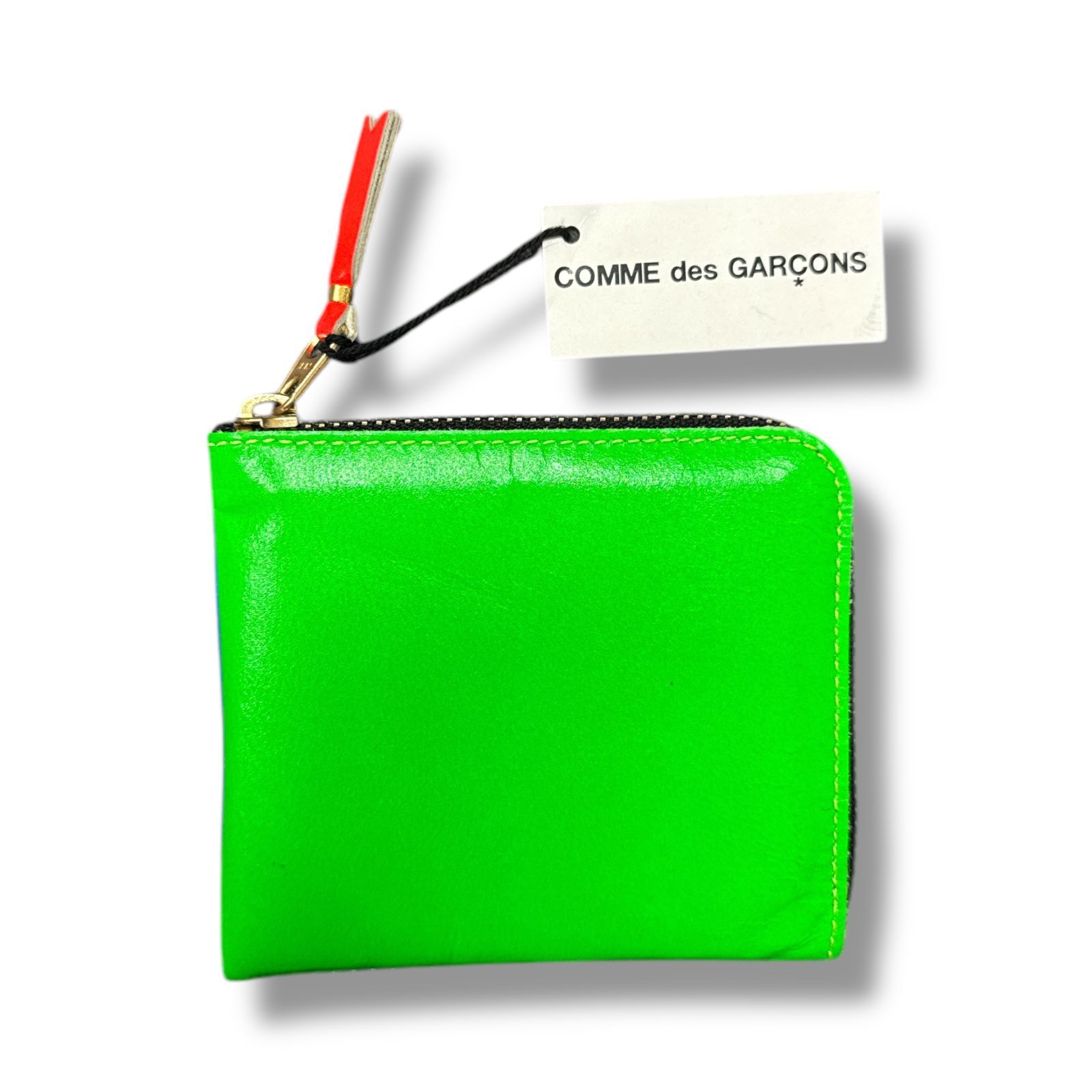 参考上代14850円 COMME des GARCONS L Zip Wallet ジップウォレット コインケース コムデギャルソン SA3100SF ブルー グリーン 83091A6