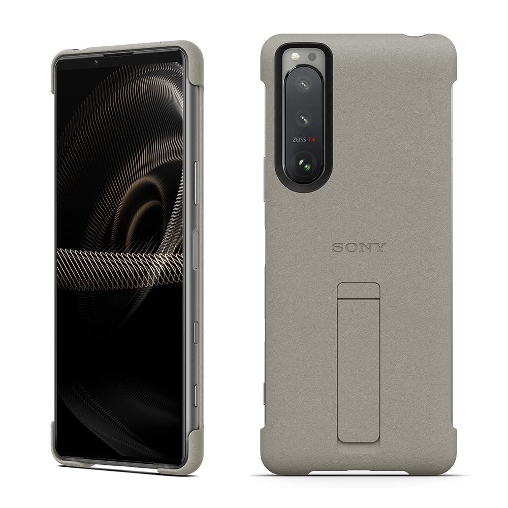 ソニー純正 Xperia5 III SO-53B SOG05 ケース カバー スタンド搭載 薄型 IPX5 8 防水 Style Cover with Stand グレー XQZ-CBBQ HJPCX