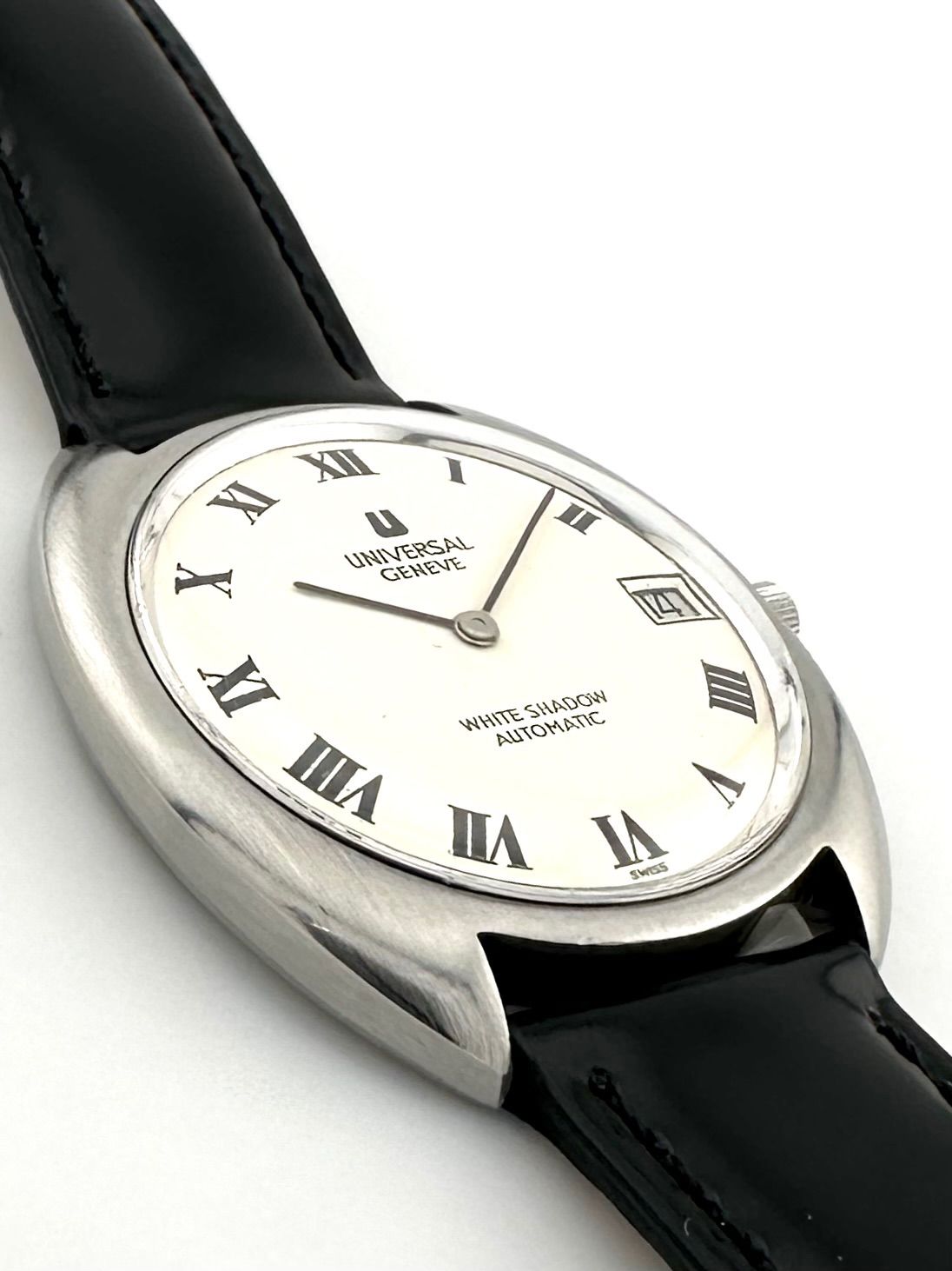 UNIVERSAL GENEVE 867102 ホワイトシャドウ ローマ デイト 自動巻き  
