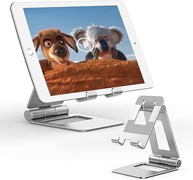 タブレット スタンド 折り畳み Pewesv iPadスタンド 4-13インチ スマホとタブレット兼用 携帯スタンド アルミ ホルダー 角度調整可能 在宅ワーク タブレット置き台 卓上縦置きスタンド 滑り止め
