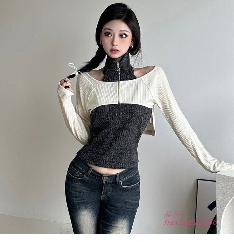 ニットボレロアンサンブル韓国ファッション hax 5 a 812166