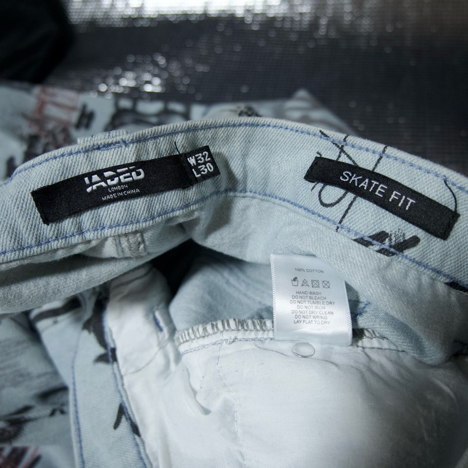 JADED LONDON Full Graphics Alien&Fire Baggy Denim 総柄