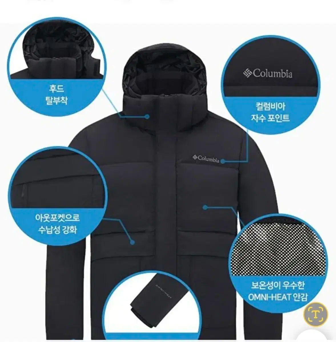 コロンビア WHO 取り外し ダウン ブラック