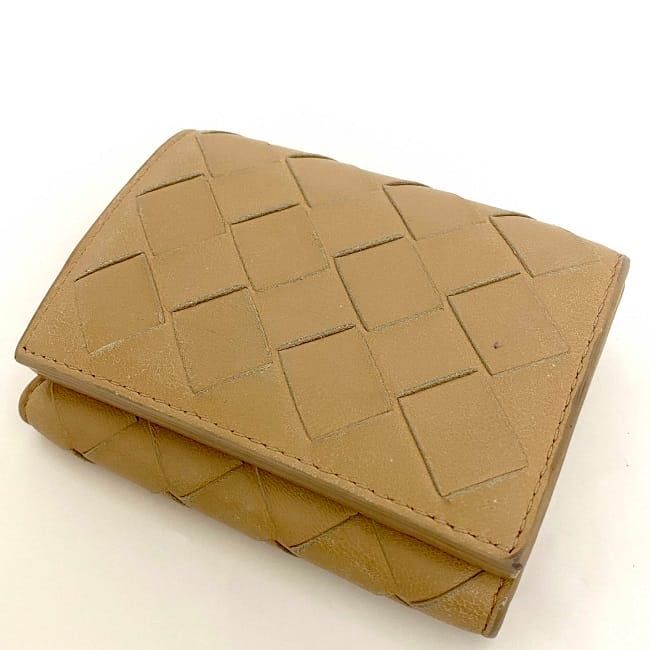 ⭐️ 未使用品 ボッテガヴェネタ イントレチャート 三つ折り財布 ベージュ BOTTEGA VENETA ボッテガヴェネタ 三つ折り財布 ミニ財布