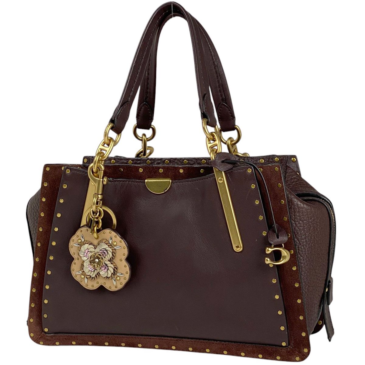 コーチ COACH ドリーマー ウィズ リベット ハンドバッグ 2WAY ショルダーバッグ ハンドバッグ レザー ボルドー ブラウン 35617 レディース