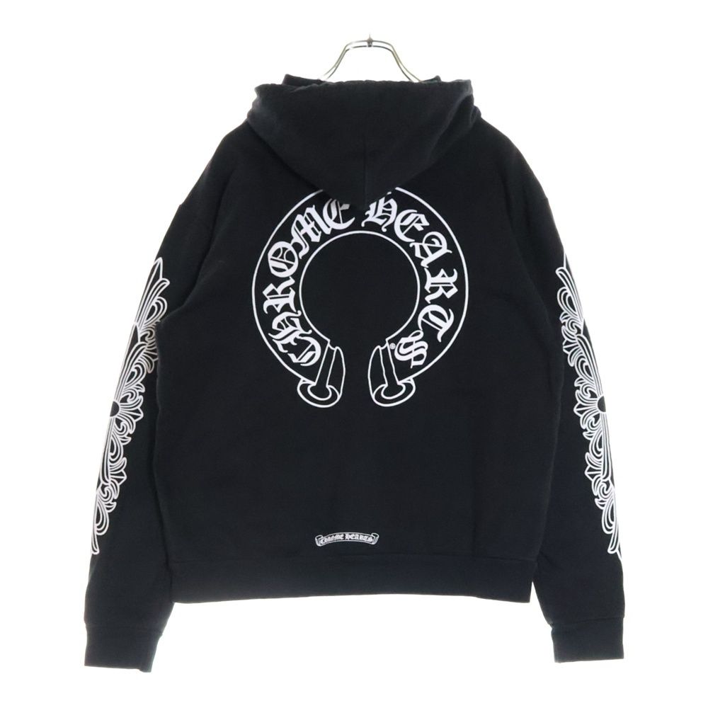 CHROME HEARTS パーカー 袖フローラルホースシュープリント クロムハーツ(CHROME HEARTS)クロムハーツ ホースシュー アーム
