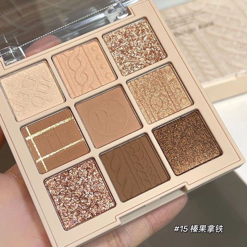新品韓国メイク中国純欲コスメ9色グリッターアイシャドウラメ濡れ感お嬢様メイク
