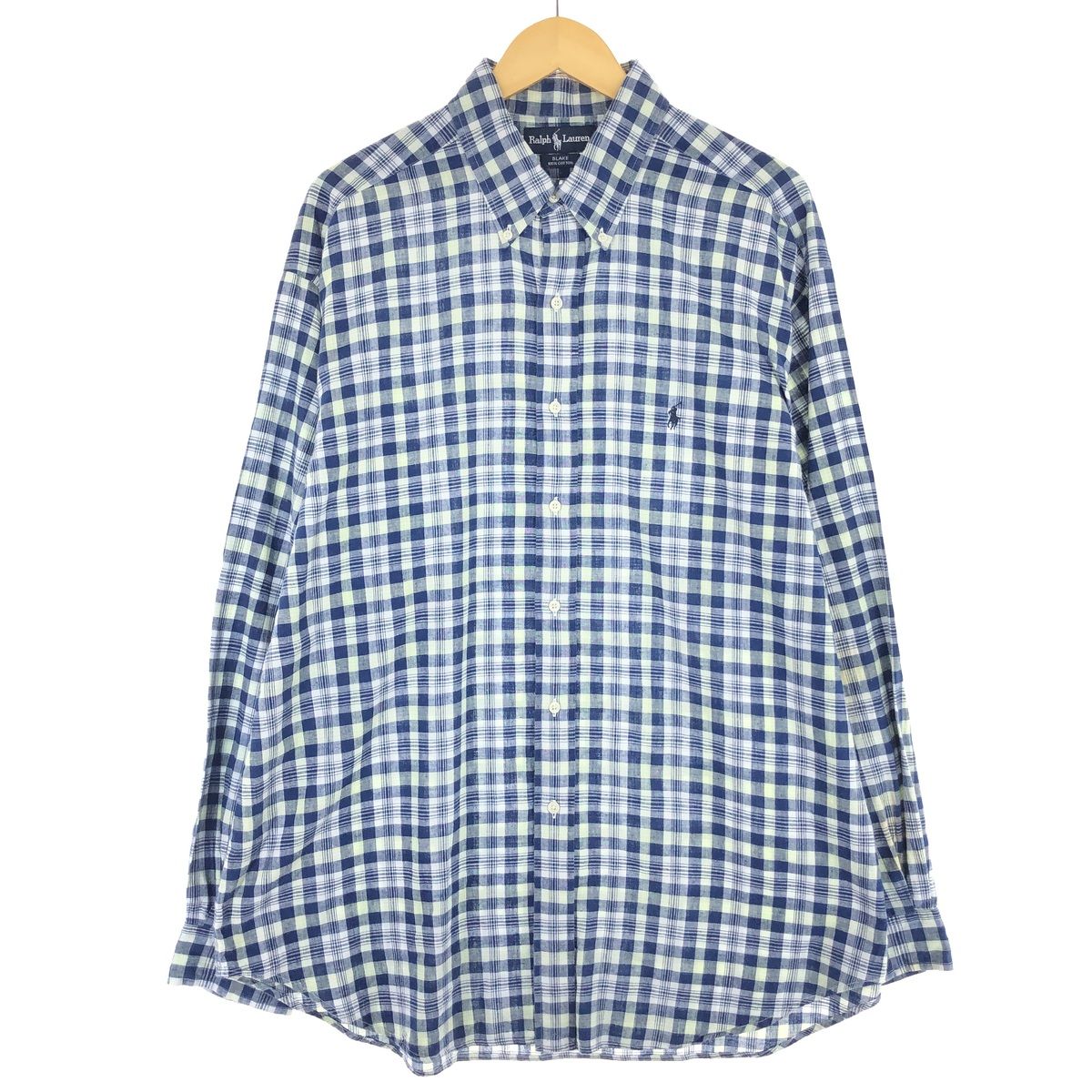 古着 ラルフローレン Ralph Lauren BLAKE タータンチェック 長袖 ボタンダウンチェックシャツ メンズXL/eaa443522